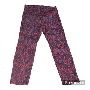 CT685 Kut from the Kloth Ladies Red & black Floral Straight Leg Jean 12